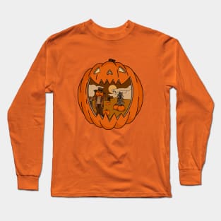 Happy pumpkin and scarecrow Long Sleeve T-Shirt